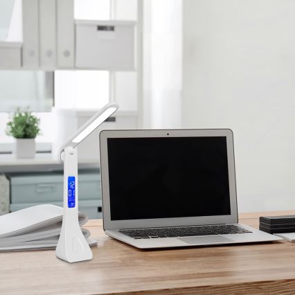 Rabalux - Lâmpada de mesa LED regulável com display LED/7W/5V 4000K branco